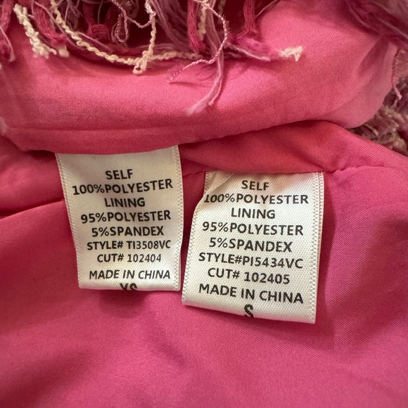 Pink Tweed Set with Fringe Edge, S/XS - Picture 11 of 11